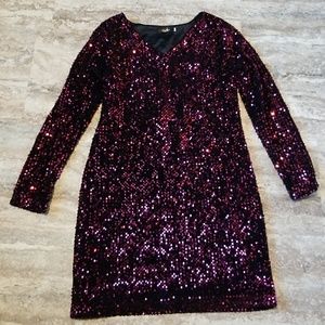 Long Sleeve Sequin Dress